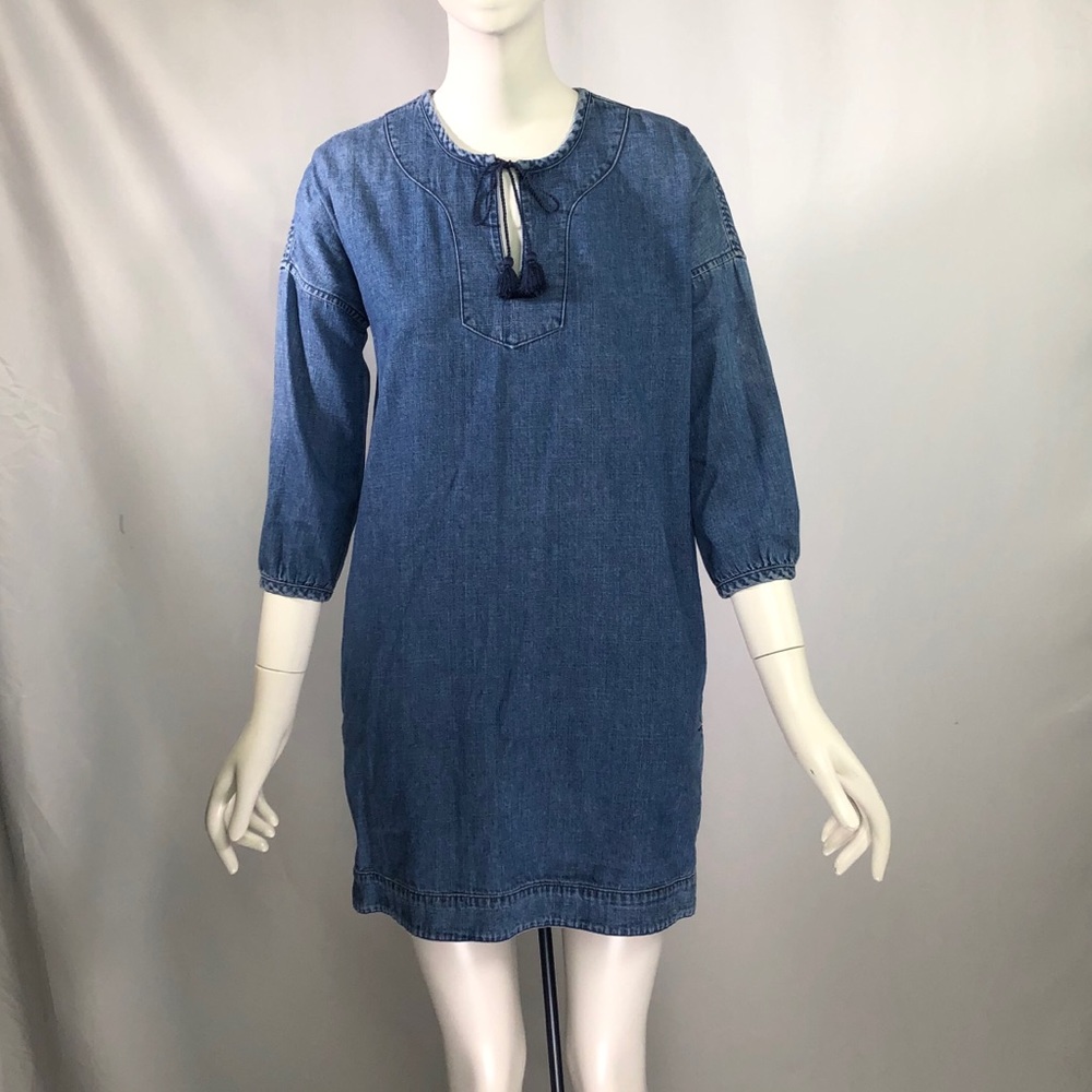 Madewell Tassel Denim Mini Dress